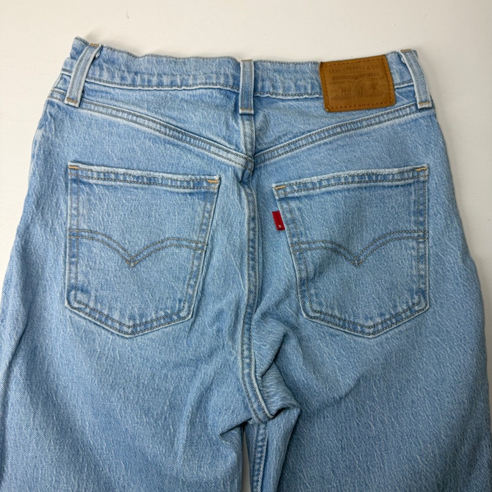 Levi's Premium 70s High Rise Flare Jeans Light Wash Distressed Sz 26x30‎ Western - Picture 4 of 8